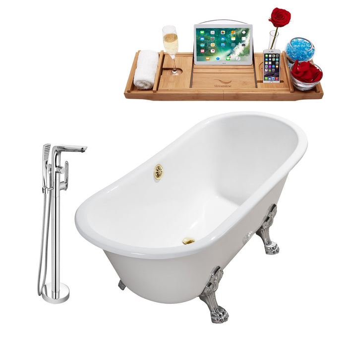 Cast Iron Tub, Faucet and Tray Set 67" RH5061CH-GLD-120