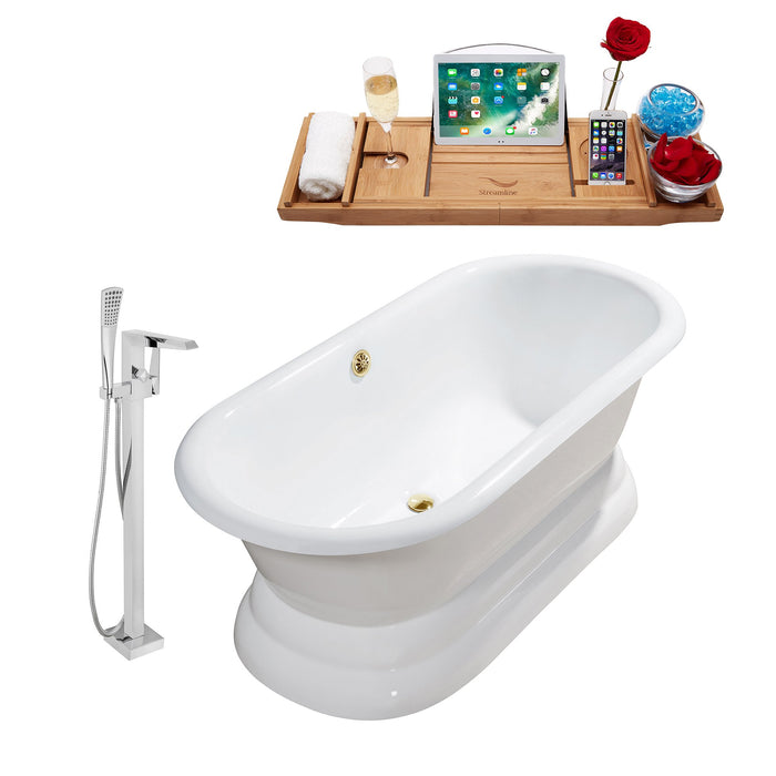 Cast Iron Tub, Faucet and Tray Set 66" RH5080GLD-100
