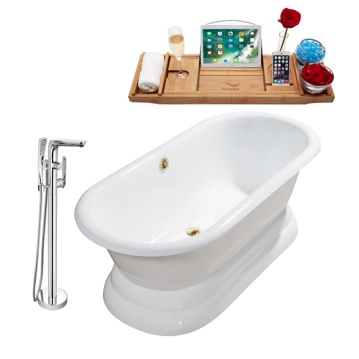 Cast Iron Tub, Faucet and Tray Set 66" RH5080GLD-120