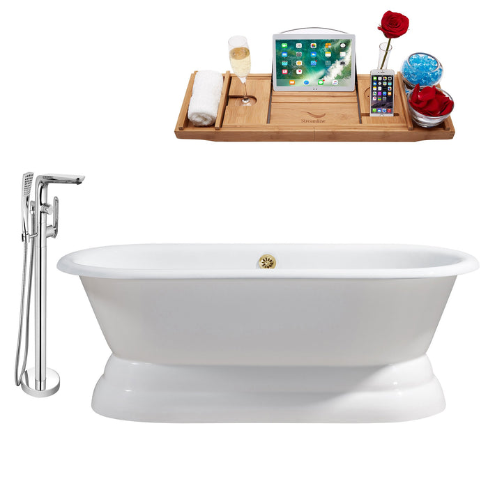 Cast Iron Tub, Faucet and Tray Set 60" RH5081GLD-120