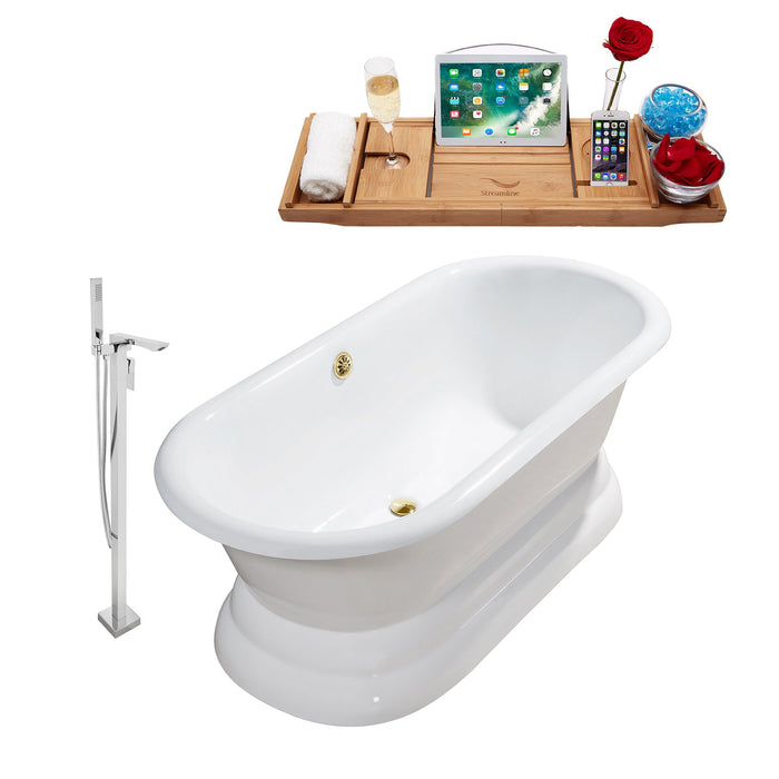 Cast Iron Tub, Faucet and Tray Set 60" RH5081GLD-140