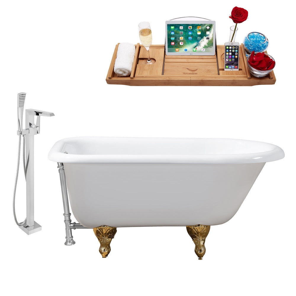 Cast Iron Tub, Faucet and Tray Set 66