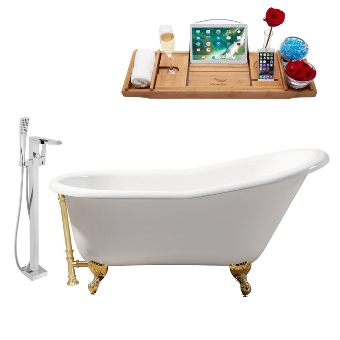 Cast Iron Tub, Faucet and Tray Set 60" RH5120GLD-GLD-100
