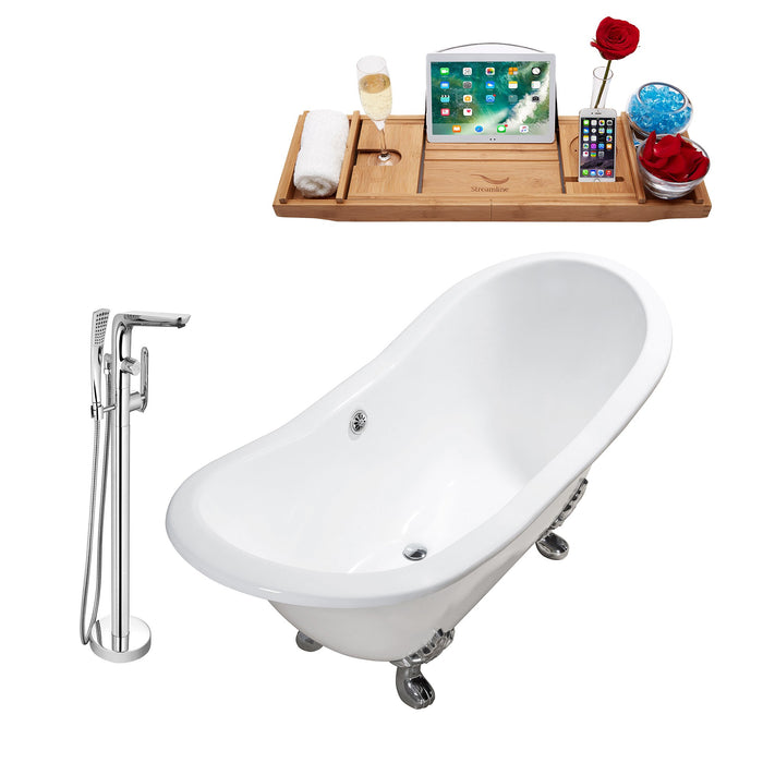 Cast Iron Tub, Faucet and Tray Set 72" RH5162CH-CH-120
