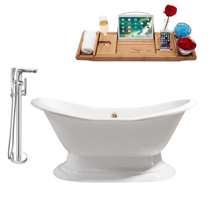 Cast Iron Tub, Faucet and Tray Set 72" RH5200GLD-120