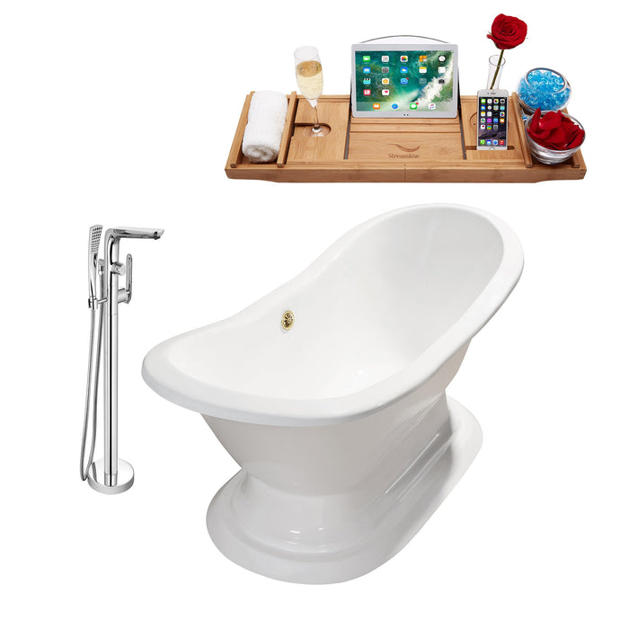 Cast Iron Tub, Faucet and Tray Set 72" RH5200GLD-120