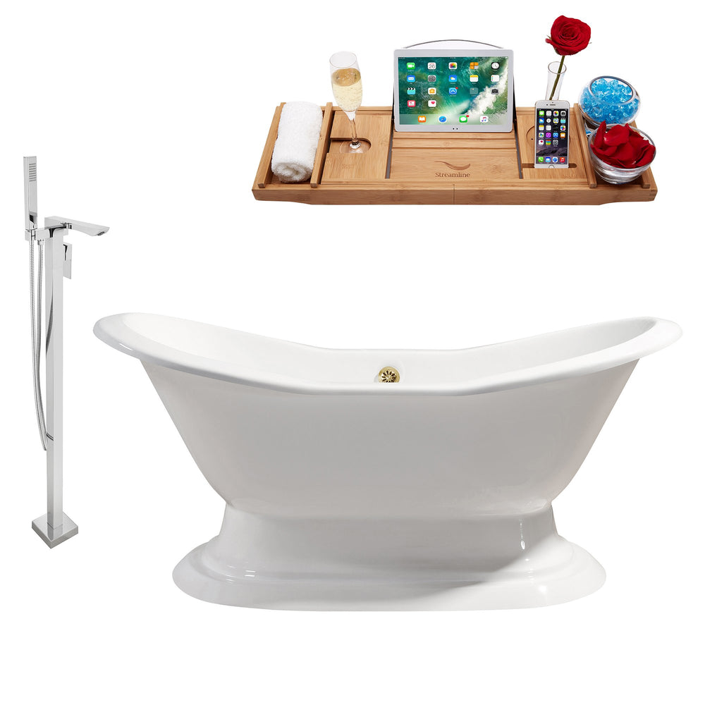 Cast Iron Tub, Faucet and Tray Set 72