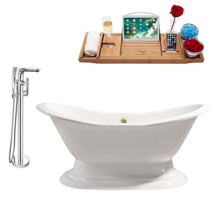 Cast Iron Tub, Faucet and Tray Set 61" RH5201GLD-120