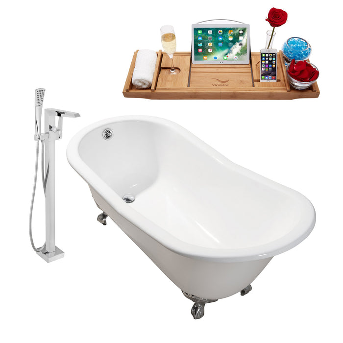 Cast Iron Tub, Faucet and Tray Set 67" RH5220CH-CH-100