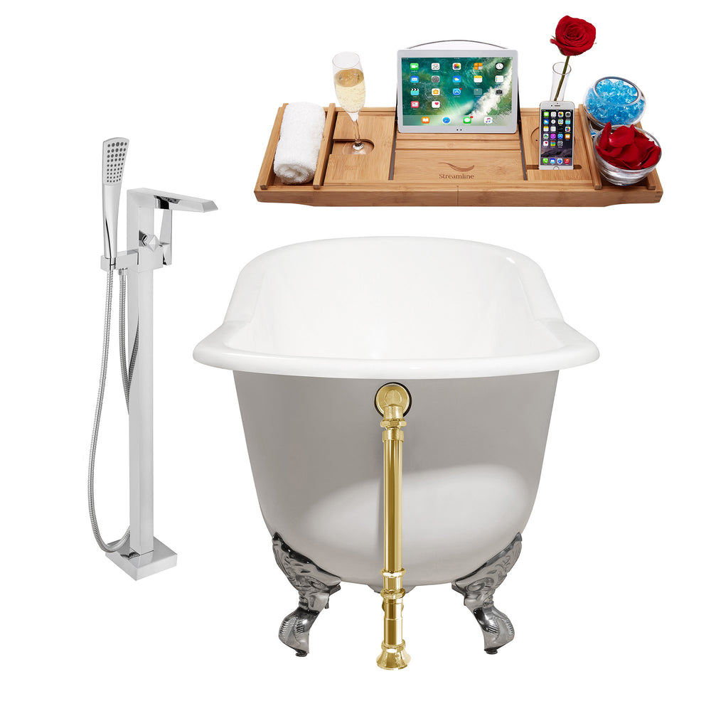Cast Iron Tub, Faucet and Tray Set 61