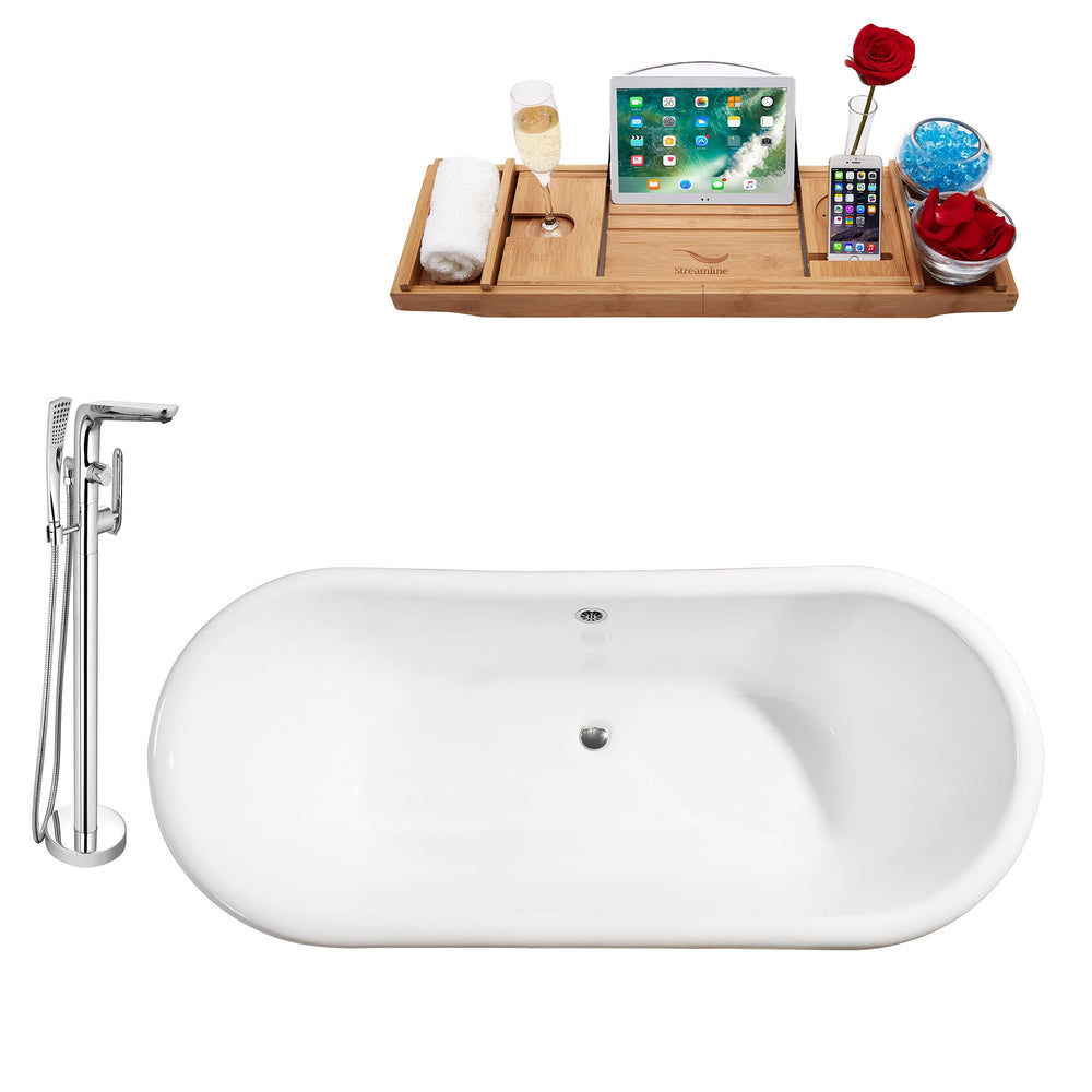 Cast Iron Tub, Faucet and Tray Set 71