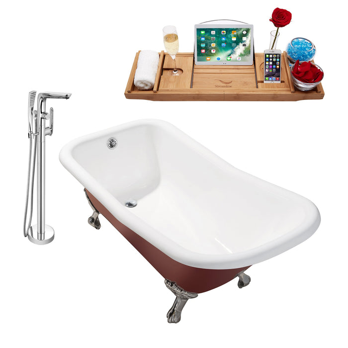 Cast Iron Tub, Faucet and Tray Set 66" RH5280CH-CH-120