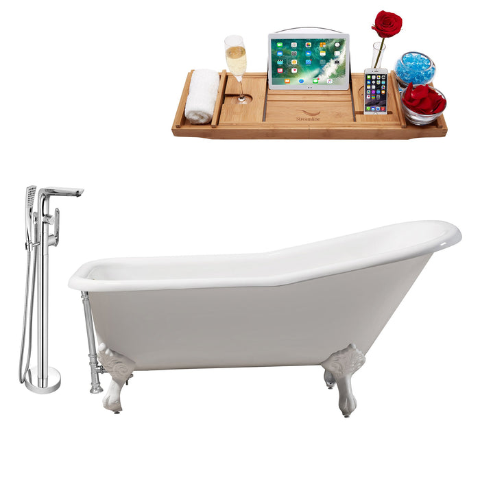Cast Iron Tub, Faucet and Tray Set 66" RH5281WH-CH-120