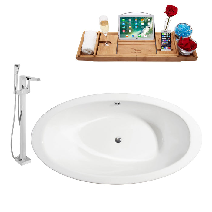 Cast Iron Tub, Faucet and Tray Set 65" RH5440GLD-CH-100