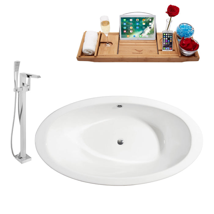 Cast Iron Tub, Faucet and Tray Set 65" RH5442WH-CH-100