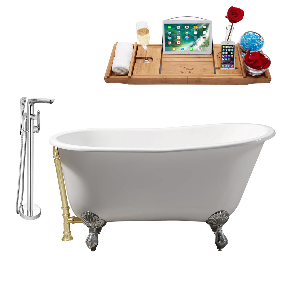 Cast Iron Tub, Faucet and Tray Set 53