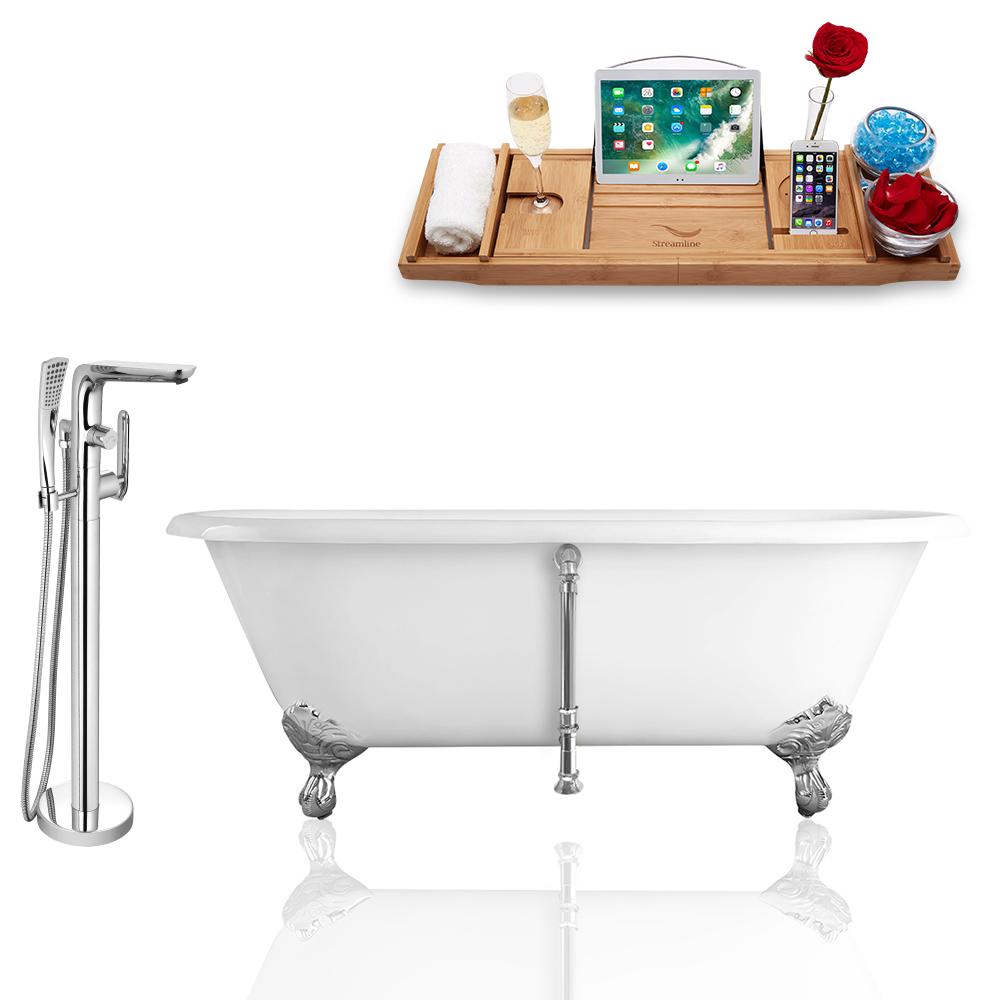 Tub, Faucet, and Tray Set Streamline 60'' Clawfoot RH5500CH-CH-120 Image