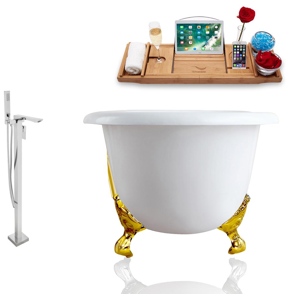 Tub, Faucet, and Tray Set Streamline 60'' Clawfoot RH5500GLD-CH-140 Image