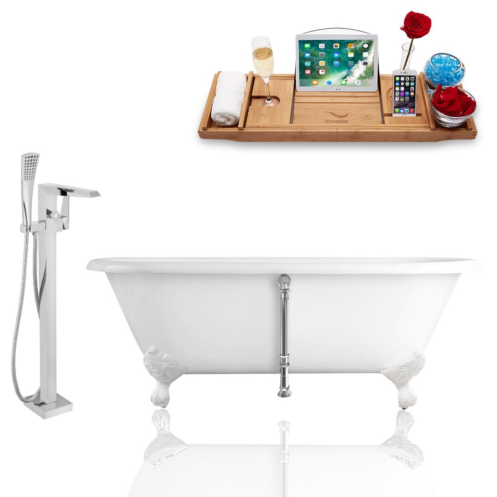 Tub, Faucet, and Tray Set Streamline 60'' Clawfoot RH5500WH-CH-100 Image