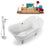 Tub, Faucet and Tray Set Streamline 60" Clawfoot NH920CH-GLD-100