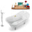 Tub, Faucet and Tray Set Streamline 60" Clawfoot NH920CH-GLD-140