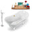 Tub, Faucet and Tray Set Streamline 60" Clawfoot NH920WH-GLD-140